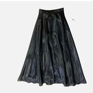 JS Collections Black Lined Shimmer Asymmetrical Maxi Skirt for a Night Out